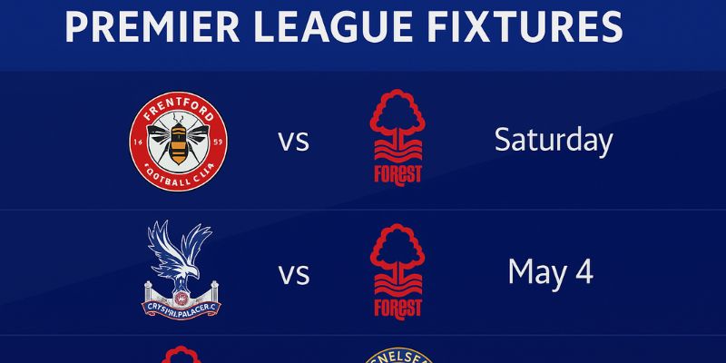Lịch thi đấu của Nottingham Forest cuối mùa giải Ngoại hạng Anh 2025
